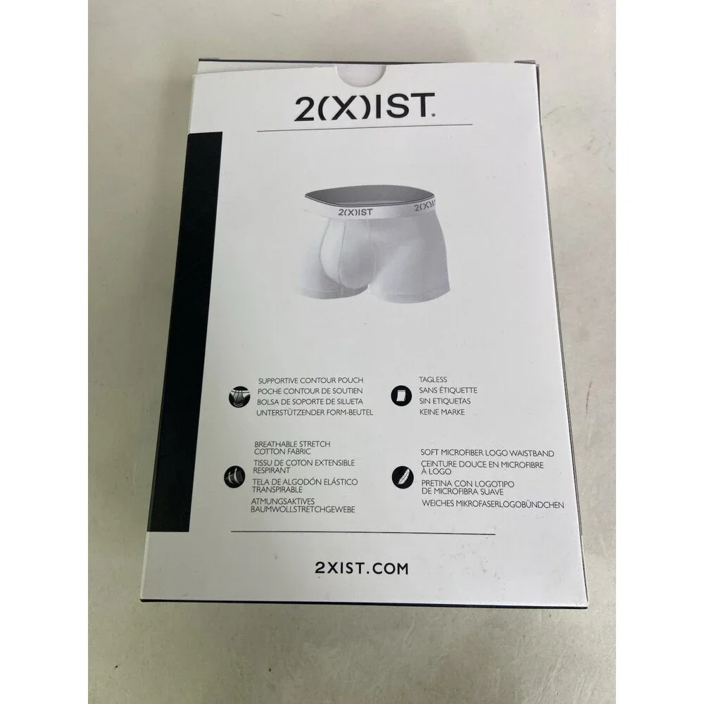 2xist Essential Cotton Stretch 3 Pack No Show Trunks Underwear Mens Size XL